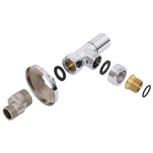 Кран кутовий Laris 1/2" - 3/4" + ексцентрики 2шт. (LX-8202)