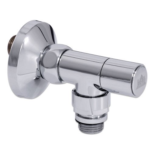 Кран угловой Laris Обычный 1/2" - 3/4" + эксцентрики 2шт. (LX-4701)