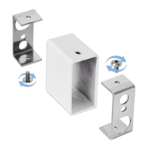 Модуль скрытого эл.подключения (для профильной стойки) Белый Модуль скрытого эл.подключения (для профильной стойки) Белый