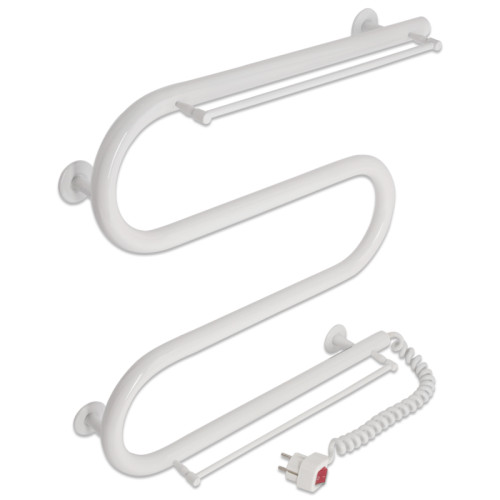 Електрична сушка для рушників Laris Зебра Змійовик 25 ЧК3 500 х 500 Е з 2-ма полицями (підкл. праворуч)