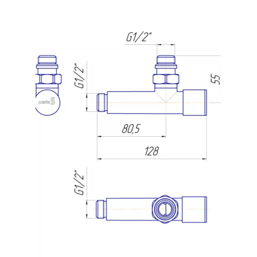 Кран кутовий Mario подовжений G1/2" комплект 2шт
