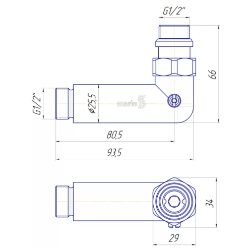 Кран кутовий Mario запірний G1/2" комплект 2шт