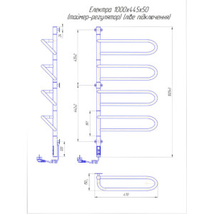 Електрична сушка для рушників Mario Поворотна Електра-I 1000х445/150 TR л/п