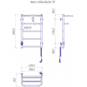 Електрична сушка для рушників Mario Лайт Hotel-I 650х430/240 TR К
