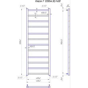 Водяной полотенцесушитель Mario Классика Классик F 1200х430/400