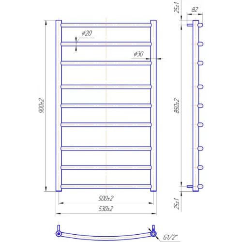 Водяна сушка для рушників Mario Класика Класік 900х530/500