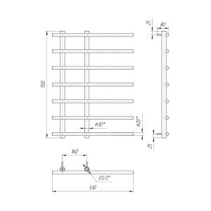 Водяной полотенцесушитель Mario Классика Марсель 700х530/160 Водяной полотенцесушитель Mario Классика Марсель 700х530/160