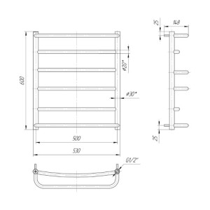 Водяна сушка для рушників Mario Практик Люкс 600х530/500