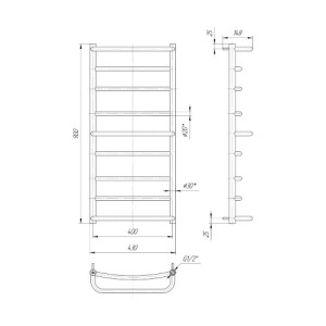 Водяна сушка для рушників Mario Практик Люкс 900х430/400