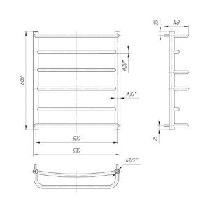 Водяна сушка для рушників Mario Практик Люкс 600х530/500