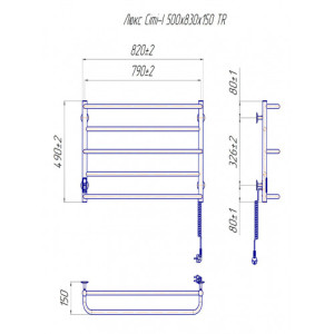 Електрична сушка для рушників Mario Лайт Люкс Сіті-I 500х830/150 TR К