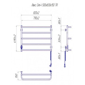 Електрична сушка для рушників Mario Лайт Люкс Сіті-I 500х830/150 TR К Електрична сушка для рушників Mario Лайт Люкс Сіті-I 500х830/150 TR К