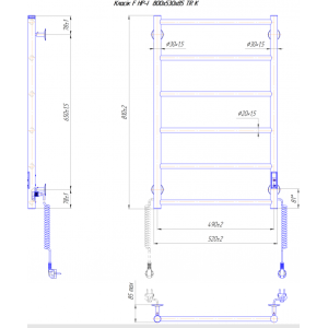 Електрична сушка для рушників Mario Лайт Класік F HP-I 800х530/75 TR К
