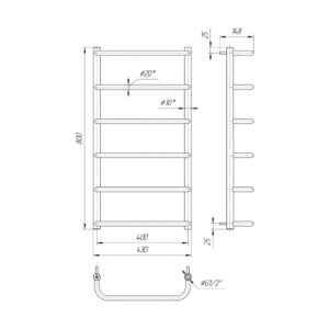 Водяной полотенцесушитель Mario Практик Стандарт HP 800х430/400