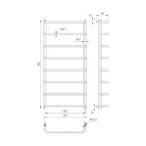 Водяной полотенцесушитель Mario Практик Стандарт HP 1100х530/500 Водяной полотенцесушитель Mario Практик Стандарт HP 1100х530/500