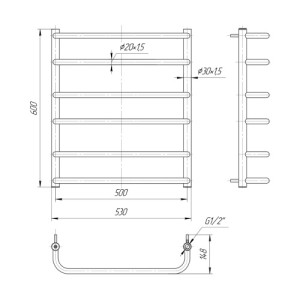 Водяна сушка для рушників Mario Практик Стандарт 600х530/500