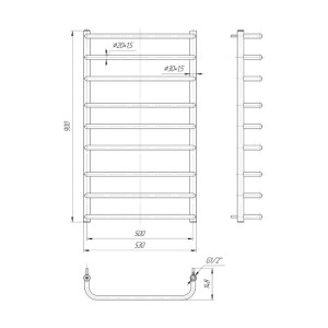 Водяна сушка для рушників Mario Практик Стандарт 900х530/500