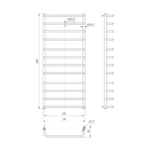 Водяна сушка для рушників Mario Практик Стандарт 1200х530/500