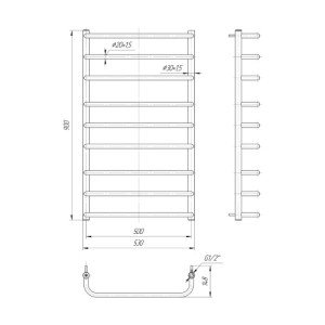 Водяна сушка для рушників Mario Практик Стандарт 900х530/500
