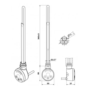 ТЕН Mario для рушникосушарки хром MEG 600W