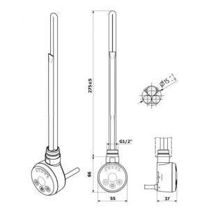 ТЕН Mario для рушникосушарки хром MEG 120W ТЕН Mario для рушникосушарки хром MEG 120W