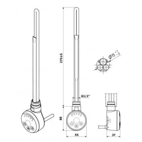 ТЕН Mario для рушникосушарки хром MEG 120W