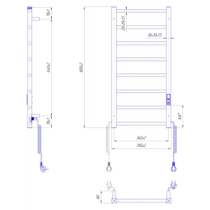 Електрична сушка для рушників Mario Преміум Токіо-І 800х400/80 TR K