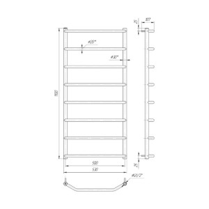 Водяна сушка для рушників Mario Практик Трапеція HP 1100х530/500