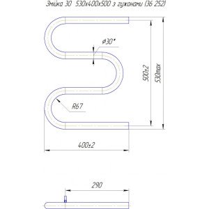 Водяной полотенцесушитель Mario Классика Змейка 30 530х400/500 Водяной полотенцесушитель Mario Классика Змейка 30 530х400/500