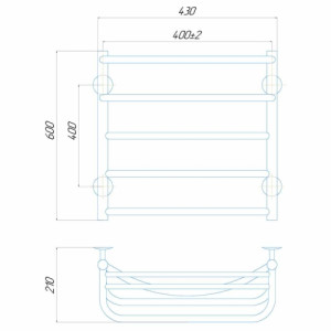 Водяна рушникосушарка Deffi Готель П5 400x600 В нижнє підключення Водяна рушникосушарка Deffi Готель П5 400x600 В нижнє підключення