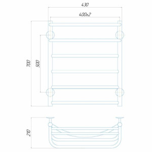 Электрический полотенцесушитель Deffi Отель П6 400x700 Е правое подключение