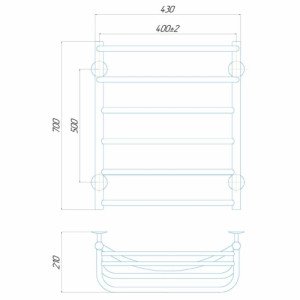 Электрический полотенцесушитель Deffi Отель П6 400x700 Е левое подключение