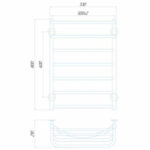 Електрична рушникосушарка Deffi Готель П7 500x800 Е праве підключення