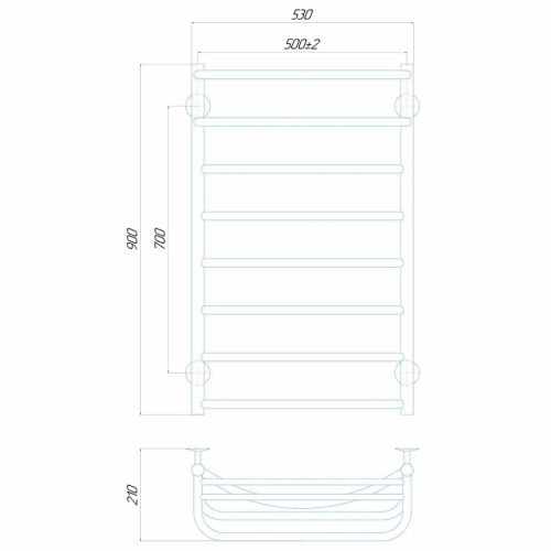 Електрична рушникосушарка Deffi Готель П8 500x900 Е праве підключення