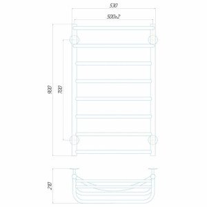 Электрический полотенцесушитель Deffi Отель П8 500x900 Е левое подключение