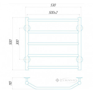 Водяна рушникосушарка Deffi Трапеція П5 500x500 В бічне підключення