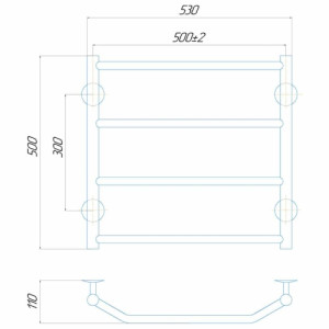 Електрична рушникосушарка Deffi Трапеція П5 500x500 Е ліве підключення