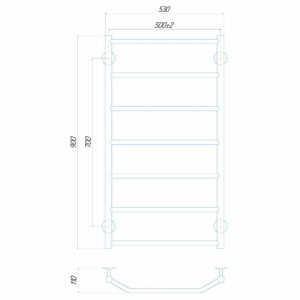 Електрична рушникосушарка Deffi Трапеція П8 500x900 Е ліве підключення
