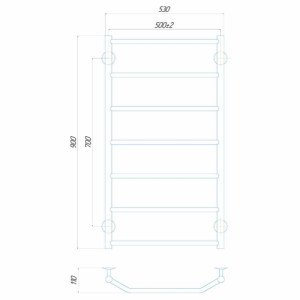Водяна рушникосушарка Deffi Трапеція П8 500x900 В бічне підключення