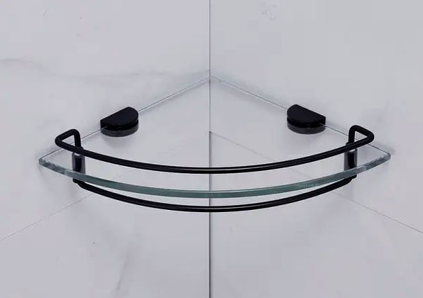 Современная эстетика в каждой детали, стеклянные угловые полочки для вашей ванны