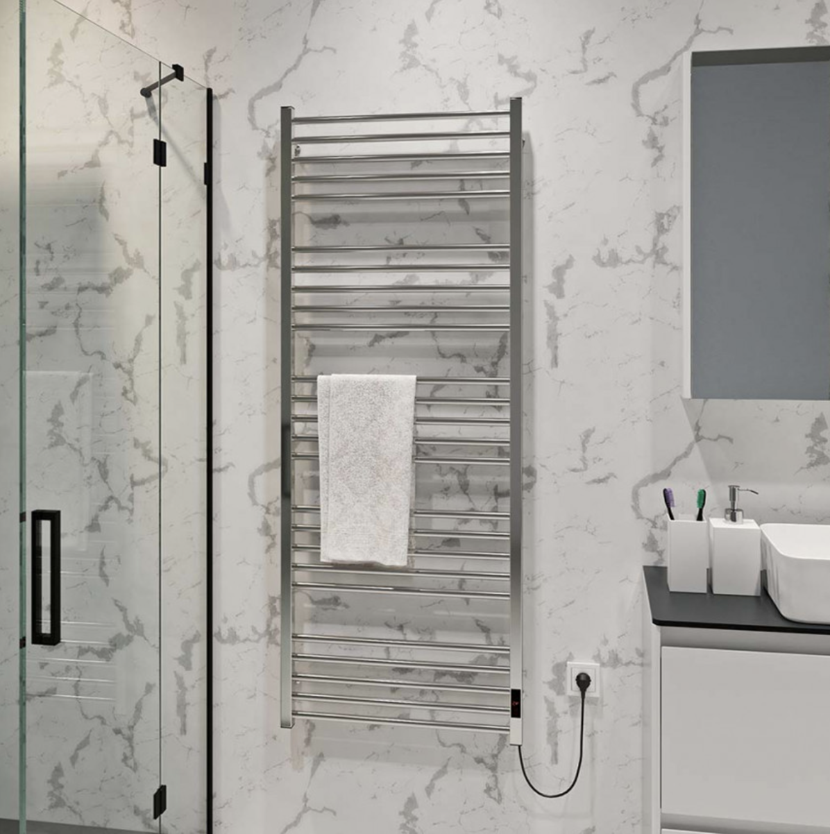 Эффективный электрический полотенцесушитель Deffi Lima П25, комфорт и стиль для вашей ванной