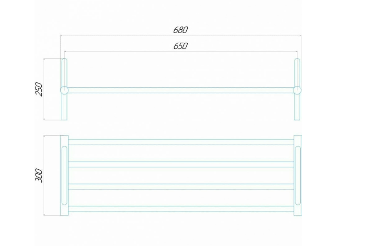 Сушка для обуви Deffi 250х650 PdV 25.65 чертеж