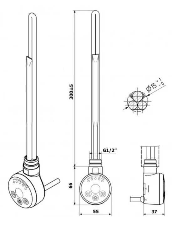 ТЕН Mario MEG 200W 5.0.1004.0.P 200W креслення